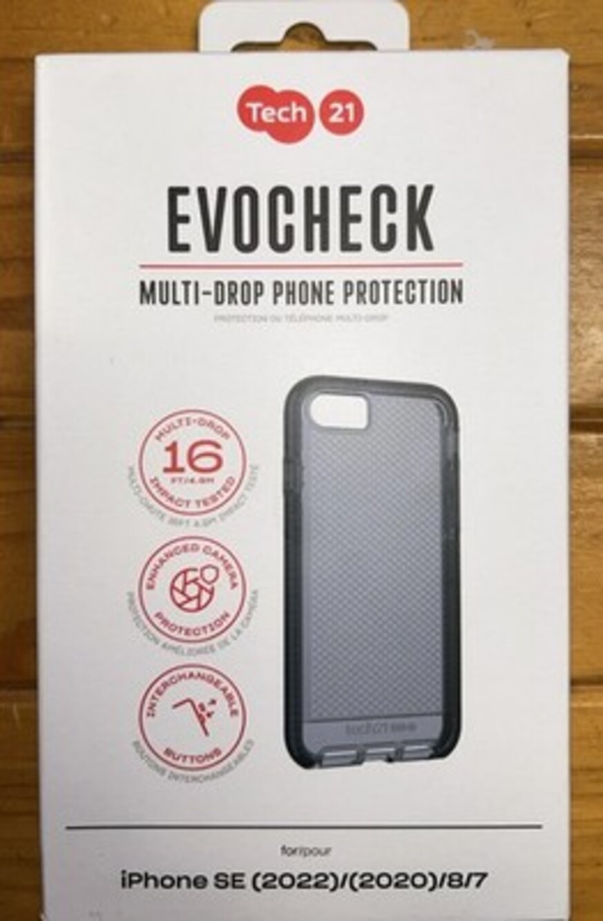 Tech21 Evo Check  Case for Apple iPhone SE (2022) SE (2020) iphone 8/7 Black